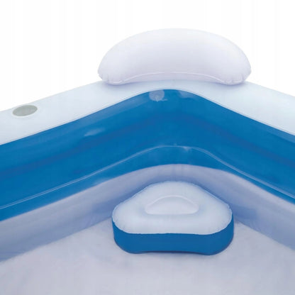 Šeimos pripučiamas sodo baseinas Bestway 213 x 206 cm su dviem foteliais