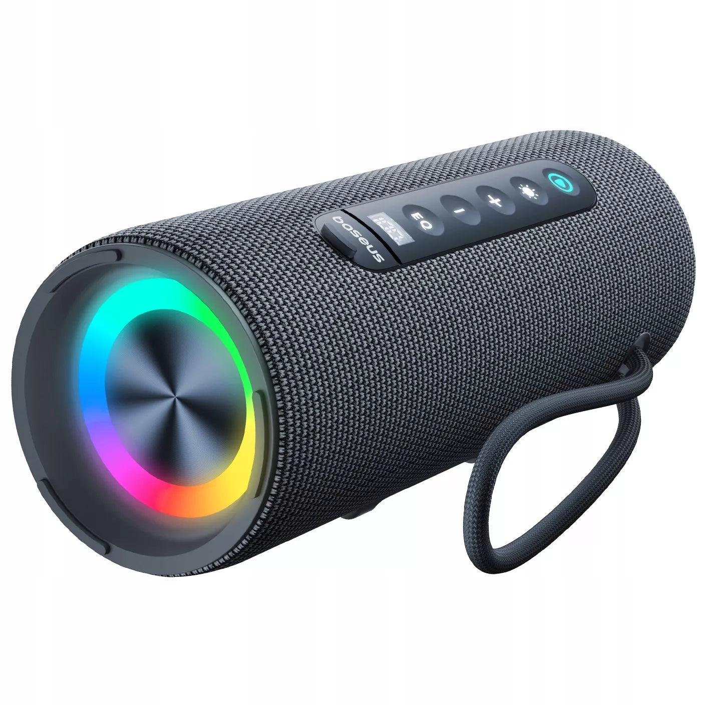 BASEUS NEŠIOJAMAS BELAIDIS BLUETOOTH 5.3 GARSIAKALBIS, GALINGAS, SU LED, IPX5