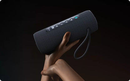 BASEUS NEŠIOJAMAS BELAIDIS BLUETOOTH 5.3 GARSIAKALBIS, GALINGAS, SU LED, IPX5