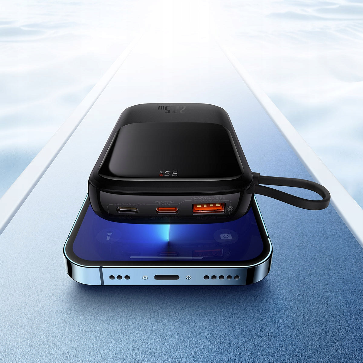 BASEUS Išorinė baterija 10000mAh 22.5W + USB-C laidas QC greitas įkrovimas galingas