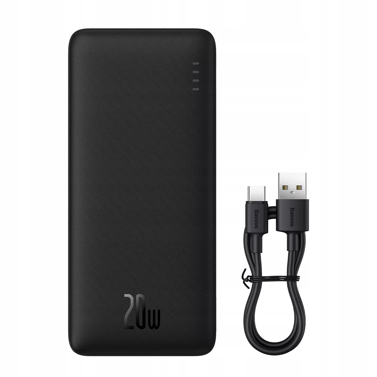 20 000 mAh 20 W išorinė baterija su greituoju įkrovimu, USB-C ir USB-A, su kabeliu