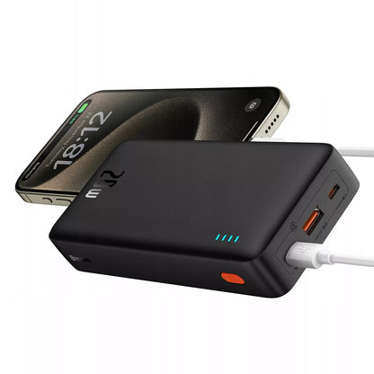20 000 mAh 20 W išorinė baterija su greituoju įkrovimu, USB-C ir USB-A, su kabeliu