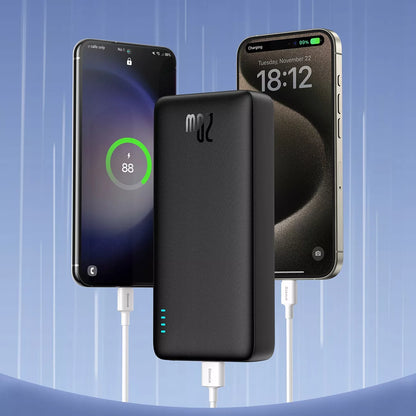 20 000 mAh 20 W išorinė baterija su greituoju įkrovimu, USB-C ir USB-A, su kabeliu