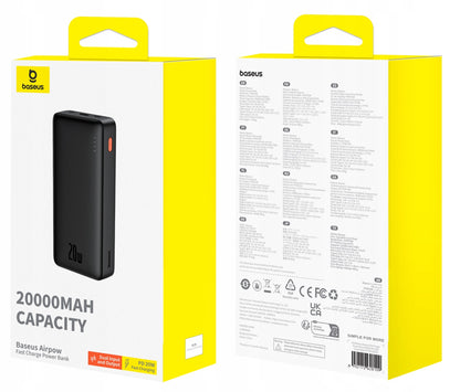 BASEUS Powerbank su greitu įkrovimu 20000mAh 20W USB-C USB-A su kabeliu
