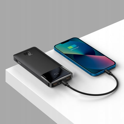 BASEUS POWERBANK 10000MAH 20W PD 2x USB USB-C 3A QC 3.0 Greitas Saugus