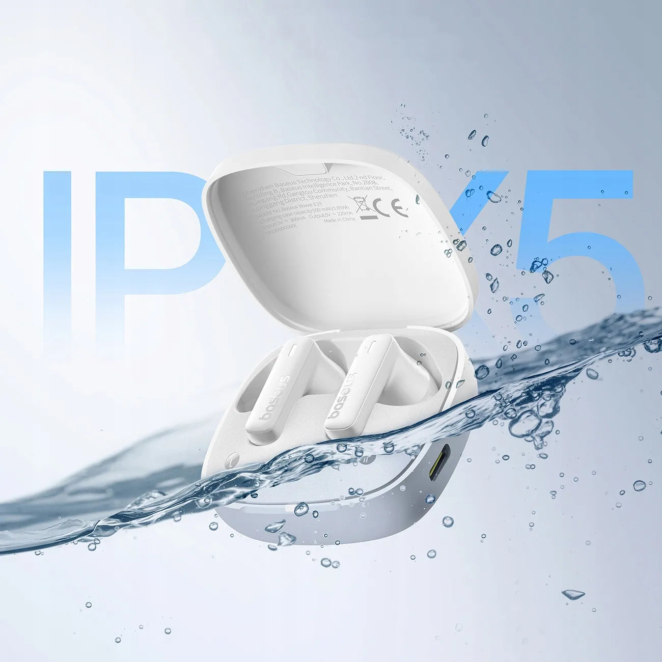 Baseus in-ear belaidės Bluetooth ausinės (baltos)