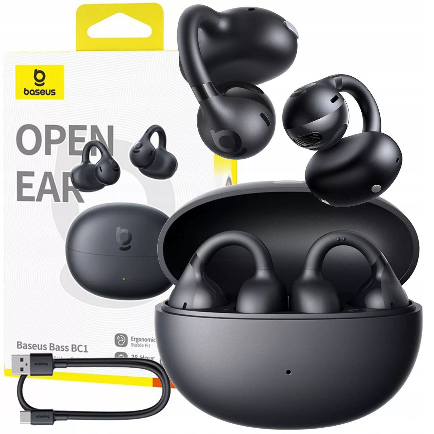 BASEUS "Bass BC1" atviros „Bluetooth“ ausinės su atviru segtuku