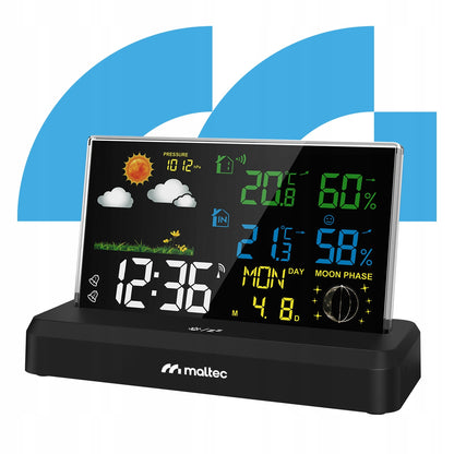 Belaidė orų stotelė su termometru, higrometru, barometru ir lauko jutikliu