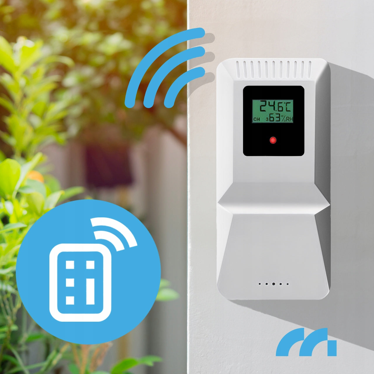 Belaidė orų stotelė su termometru, higrometru, barometru ir lauko jutikliu