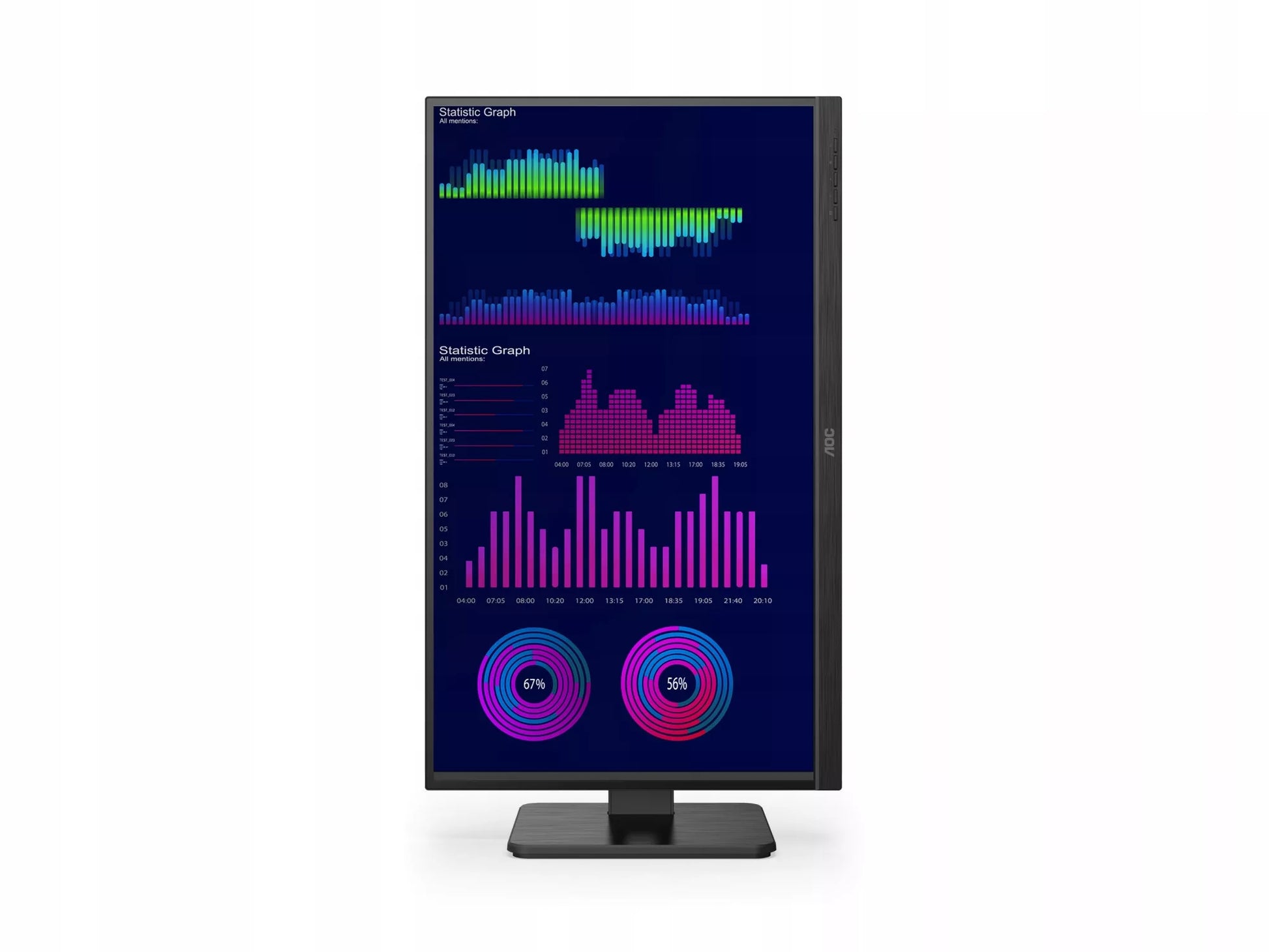 Berėmis monitorius 27” AOC Q27P2Q LED IPS QHD 2560x1440 pasukamas DP HDMI KL A