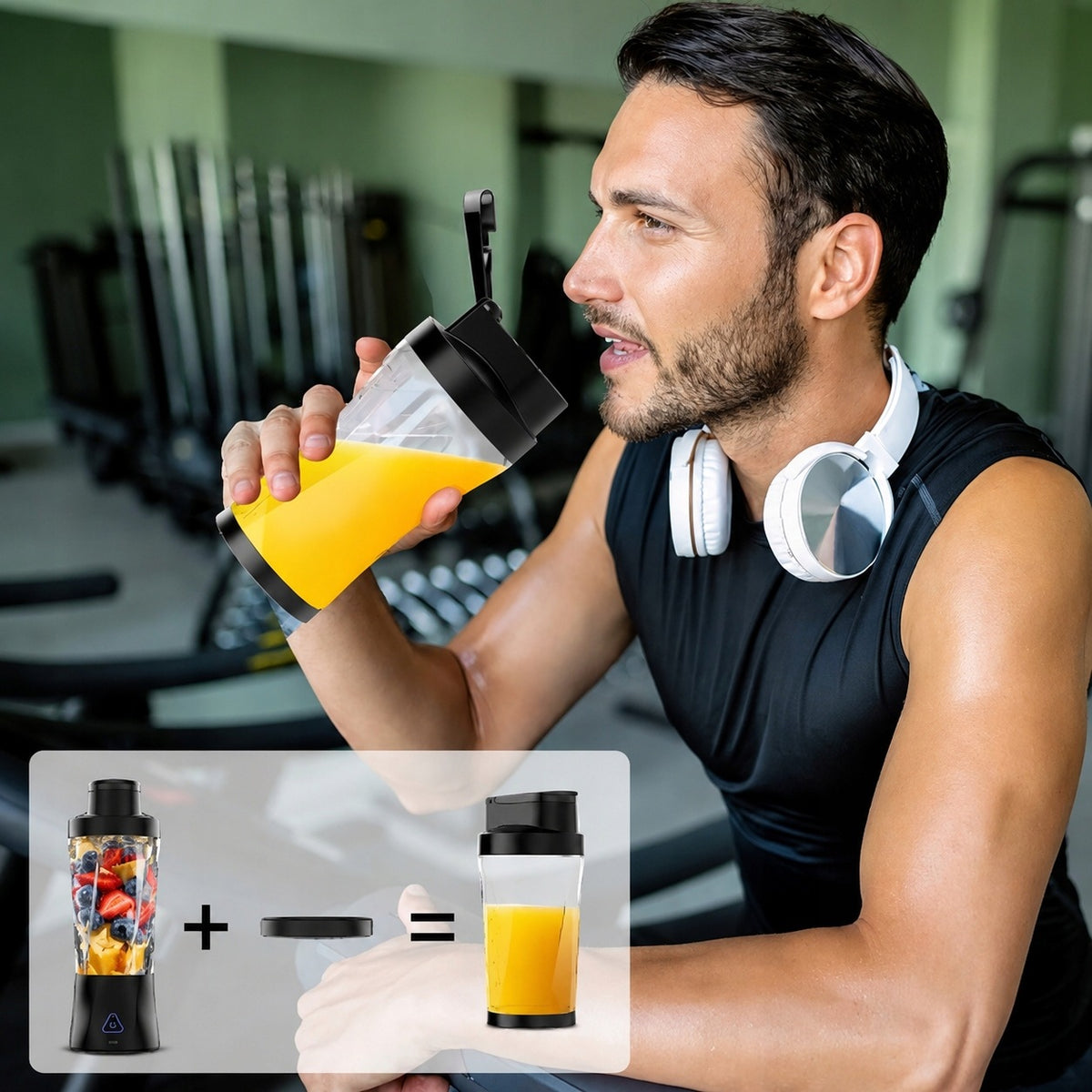 Kelioninis Blenderis Smoothie Ir Kokteiliams – Belaidis, Nešiojamas, Kraunamas Per USB