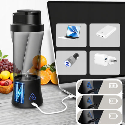 Kelioninis Blenderis Smoothie Ir Kokteiliams – Belaidis, Nešiojamas, Kraunamas Per USB