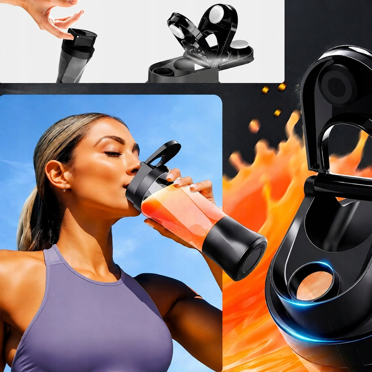 Kelioninis Blenderis Smoothie Ir Kokteiliams – Belaidis, Nešiojamas, Kraunamas Per USB