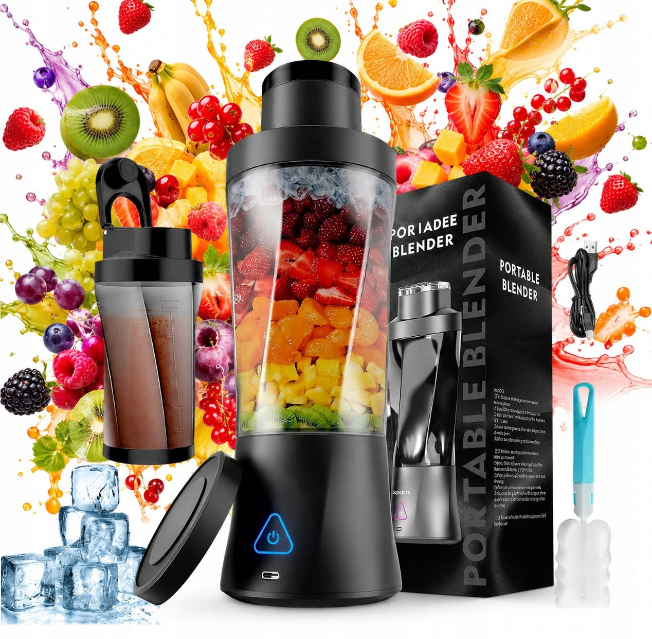 Nešiojamas Blenderis Smoothie ir Kokteiliams – Belaidis, USB Įkraunamas