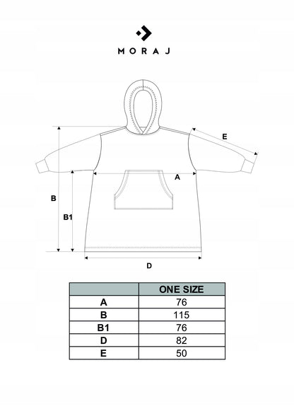 Džemperis su gobtuvu, pledas-džemperis, didelis, storas, šiltas žiemai, su karvės dėmėmis, Moraj