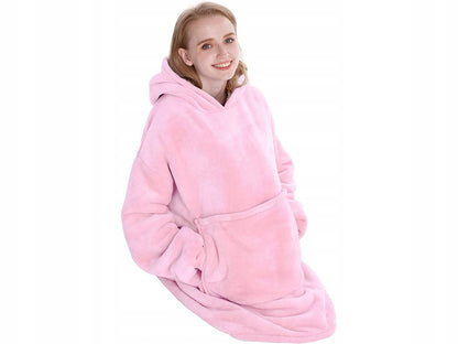 Gobtuotas chalatas-džemperis, storas, oversize, šiltas, kaip pledas, su pamušalu, 2in1