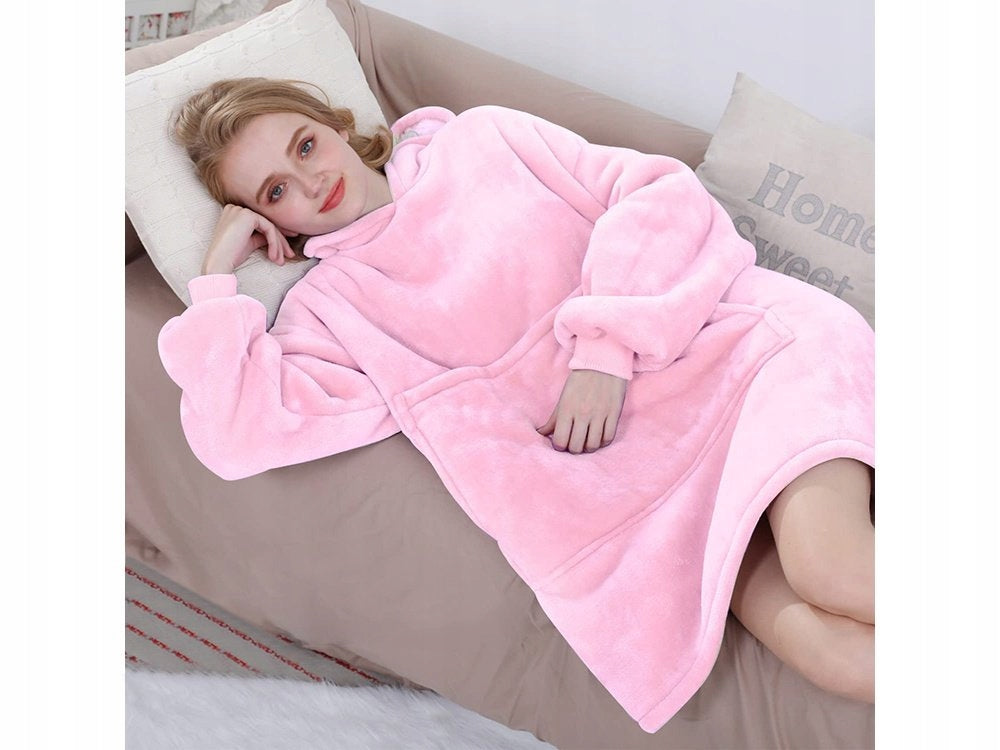 Gobtuotas chalatas-džemperis, storas, oversize, šiltas, kaip pledas, su pamušalu, 2in1