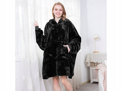 Gobtuotas chalatas-džemperis, storas, oversize, šiltas, kaip pledas, su pamušalu, 2in1