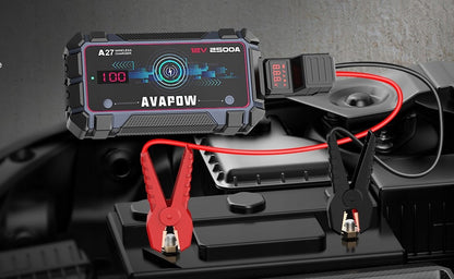 UŽSAUKIMO STIPRINTUVAS JUMP STARTER POWERBANK ŽIBINTUVĖLIS 2500A 16000 mAh AVAPOW A27