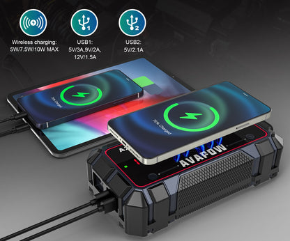 UŽSAUKIMO STIPRINTUVAS JUMP STARTER POWERBANK ŽIBINTUVĖLIS 2500A 16000 mAh AVAPOW A27