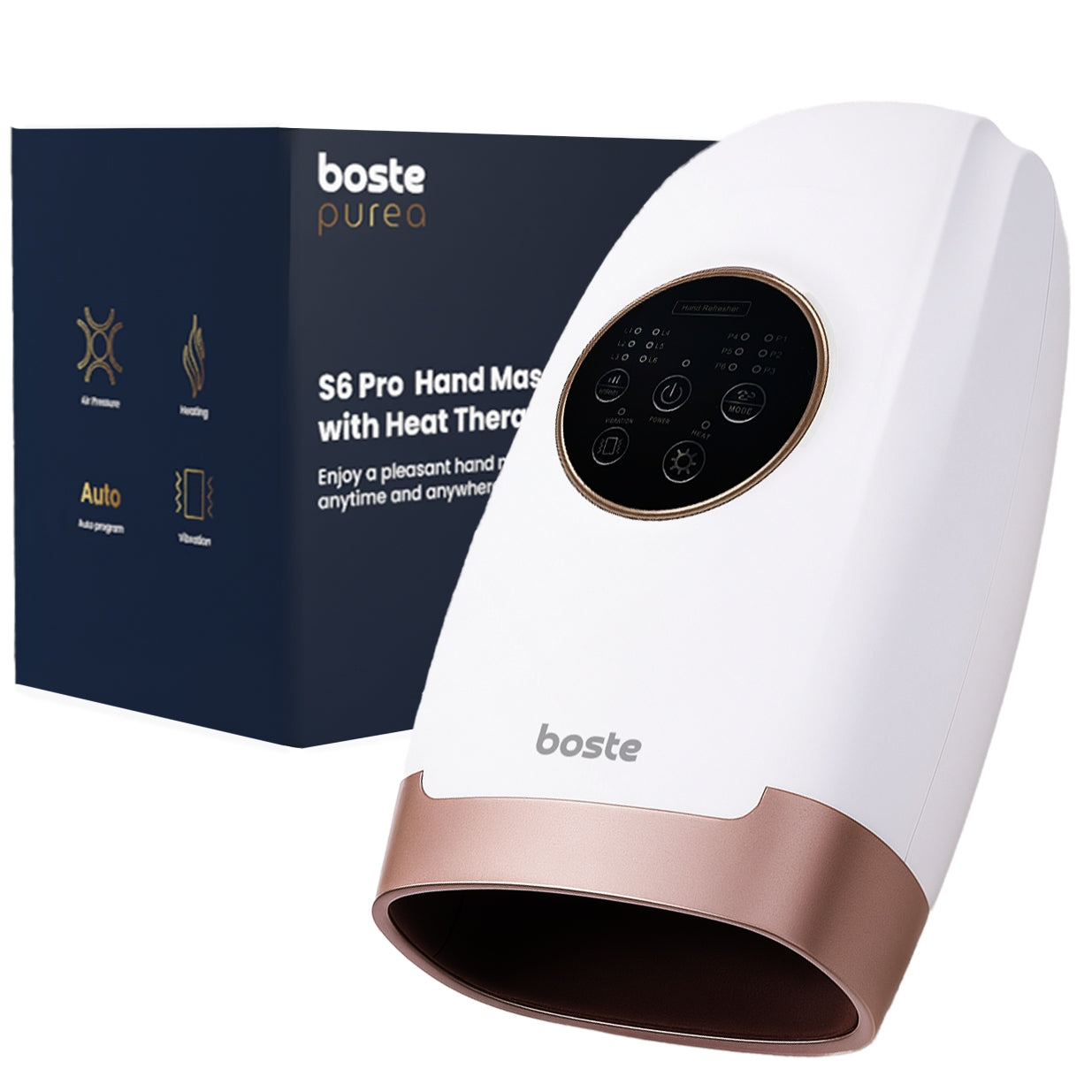 BOSTE Belaidis Masažuoklis Rankoms ir Riešams su Šildymu, Akupresūra