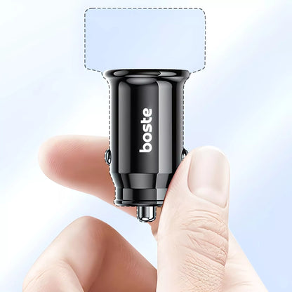 BOSTE greitas galingas automobilinis įkroviklis 2x USB-A 30W universalus QC 3.0