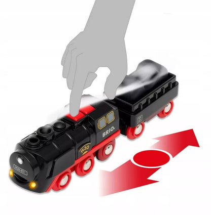 BRIO 36014 KALĖDINIS TRAUKINIUKŲ RINKINYS GARŲ LOKOMOTYVAS KRANAS FIGURĖLĖ PERONAS +AKC