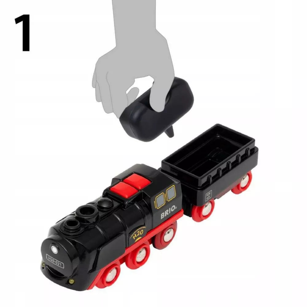 BRIO 36014 KALĖDINIS TRAUKINIUKŲ RINKINYS GARŲ LOKOMOTYVAS KRANAS FIGURĖLĖ PERONAS +AKC