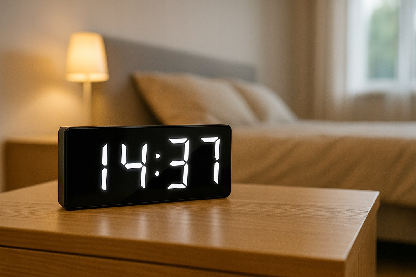 ELEKTRONINIS ŽADINTUVAS SKAITMENINIS LED LAIKRODIS PASTATOMAS SU TERMOMETRU IR DATA