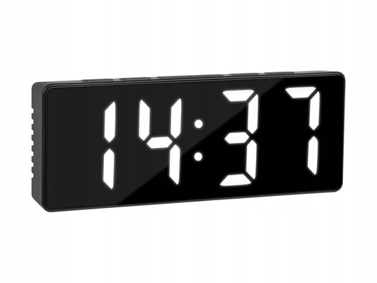 Skaitmeninis LED laikrodis-žadintuvas su datos rodymu