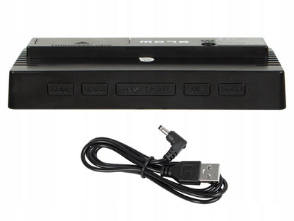 ELEKTRONINIS ŽADINTUVAS SKAITMENINIS LED LAIKRODIS PASTATOMAS SU TERMOMETRU IR DATA