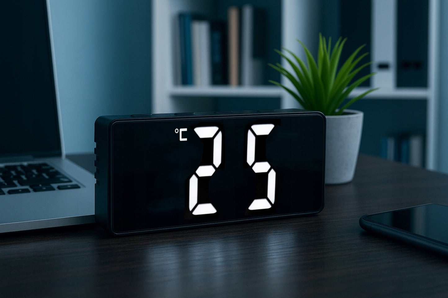 ELEKTRONINIS ŽADINTUVAS SKAITMENINIS LED LAIKRODIS PASTATOMAS SU TERMOMETRU IR DATA