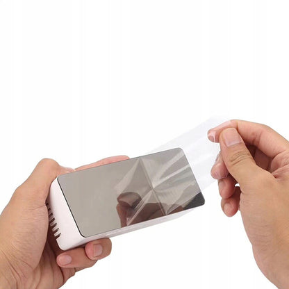 Elektroninis žadintuvas laikrodis su termometru ir veidrodžiu, modernaus dizaino LED