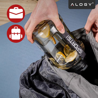 Motyvuojantis vandens buteliukas, sportinis bidonas su matuokliu, skirtas sporto salei ir fitnesui, 1.7L