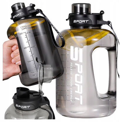 Motyvuojantis vandens buteliukas, sportinis bidonas su matuokliu, skirtas sporto salei ir fitnesui, 1.7L