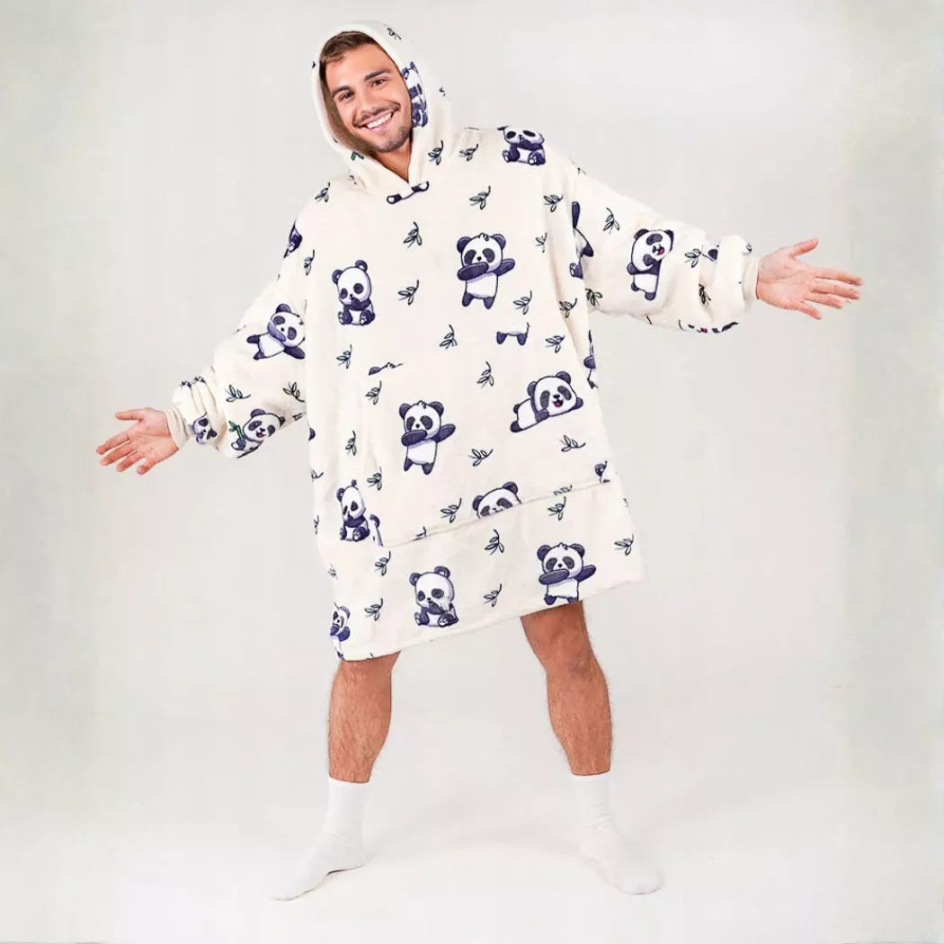 Labai minkštas chalatas Lazy Robe Panda 100 cm Kocobluza Oversize
