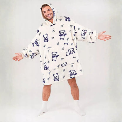 Labai minkštas chalatas Lazy Robe Panda 100 cm Kocobluza Oversize
