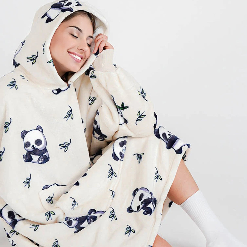 Labai minkštas chalatas Lazy Robe Panda 100 cm Kocobluza Oversize