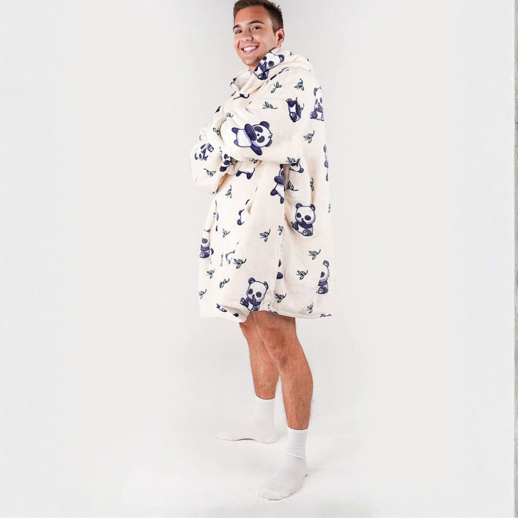 Labai minkštas chalatas Lazy Robe Panda 100 cm Kocobluza Oversize