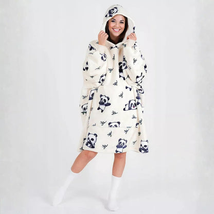 Labai minkštas chalatas Lazy Robe Panda 100 cm Kocobluza Oversize