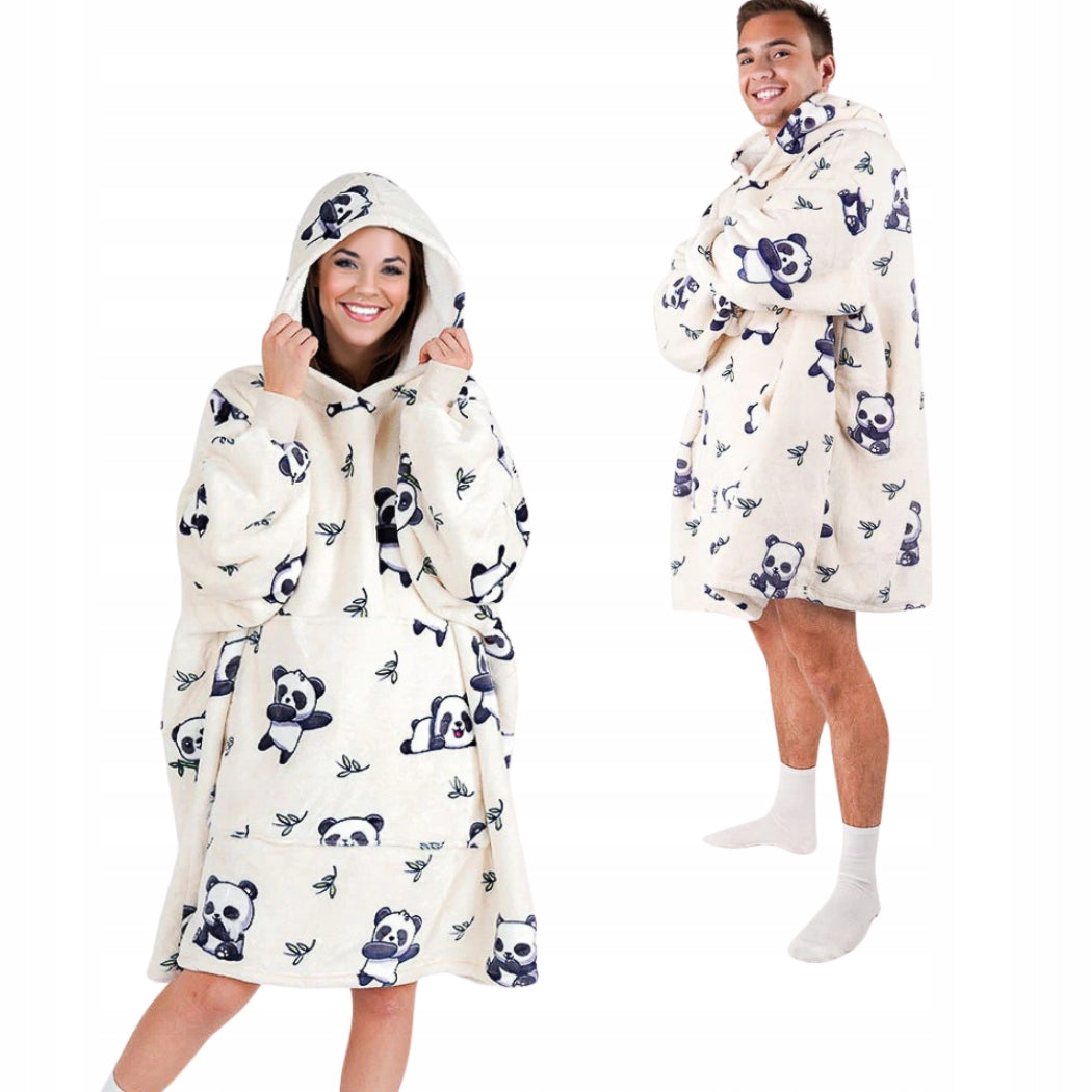 Labai minkštas chalatas Lazy Robe Panda 100 cm Kocobluza Oversize