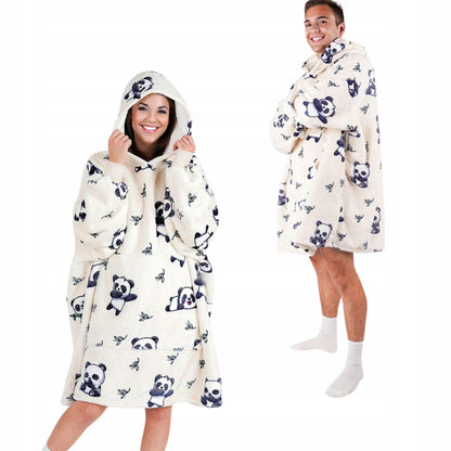 Labai minkštas chalatas Lazy Robe Panda 100 cm Kocobluza Oversize