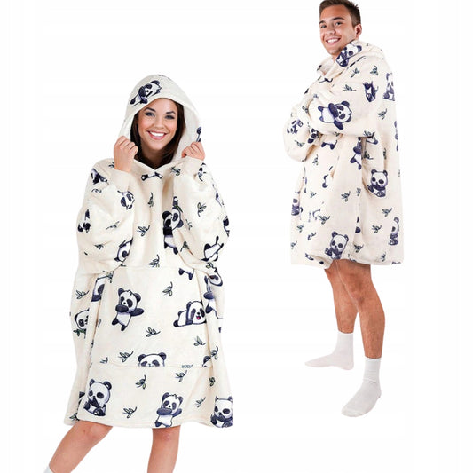 Labai minkštas chalatas Lazy Robe Panda 100 cm Kocobluza Oversize