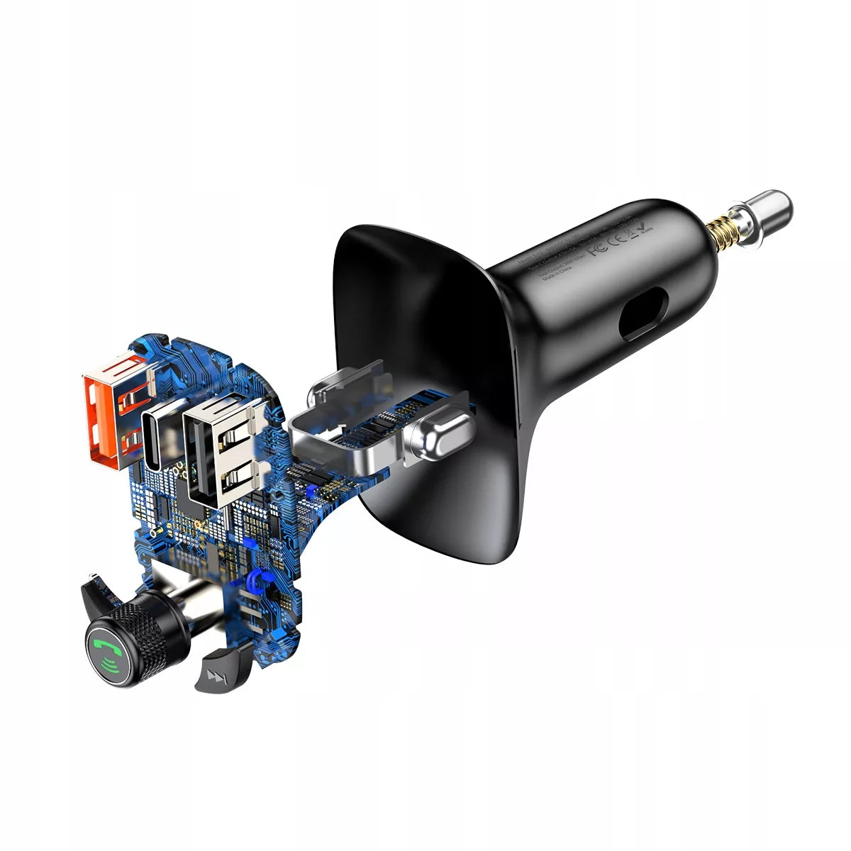Automobilinis FM siųstuvas Bluetooth MP3 2 x USB