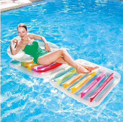 Bestway sulankstoma paplūdimio kėdė Luxury Lounge 201x89cm 3 kamerų pripučiama kėdė