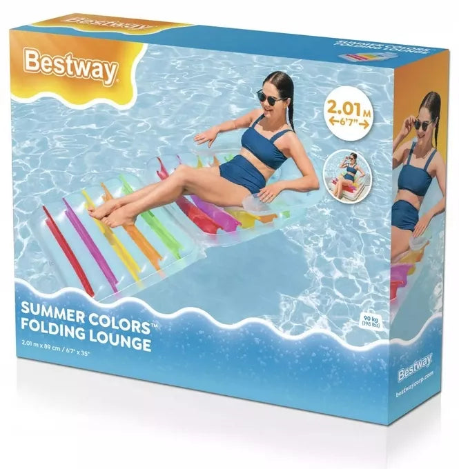 Bestway sulankstoma paplūdimio kėdė Luxury Lounge 201x89cm 3 kamerų pripučiama kėdė