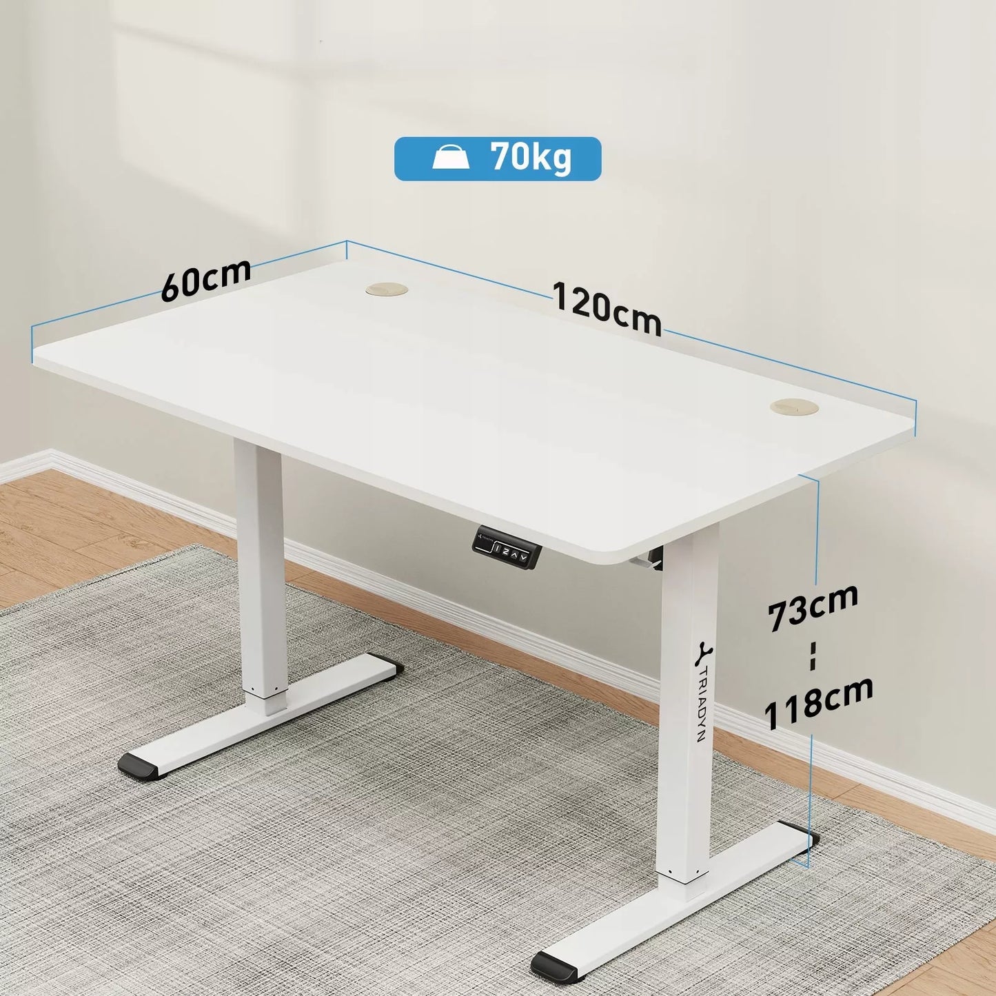 Elektrinis žaidimų stalas su reguliuojamu aukščiu  1206 120x60cm