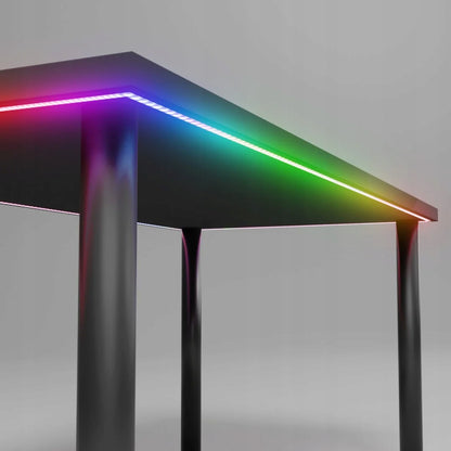 Kampinis žaidimų rašomasis stalas su LED RGB