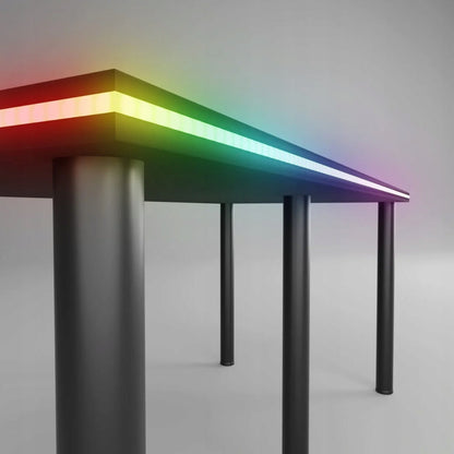 Kampinis žaidimų rašomasis stalas su LED RGB