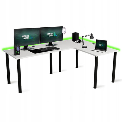 Kampinis žaidimų rašomasis stalas su LED RGB